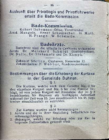 Bade-Kommission / Bade&auml;rzte / Kurtaxe