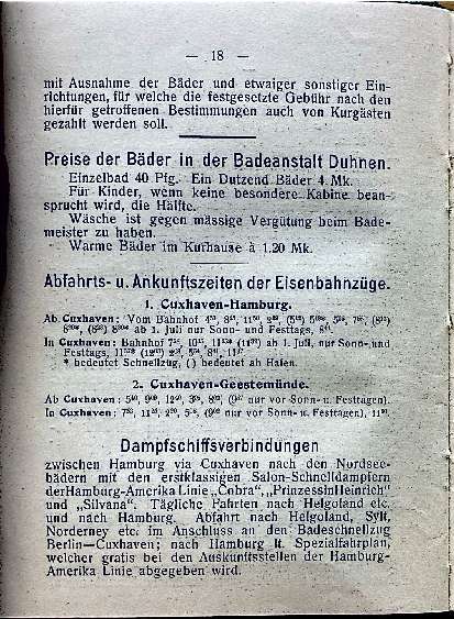Preise B&auml;der / Fahrplan Eisenbahn und Schiffe